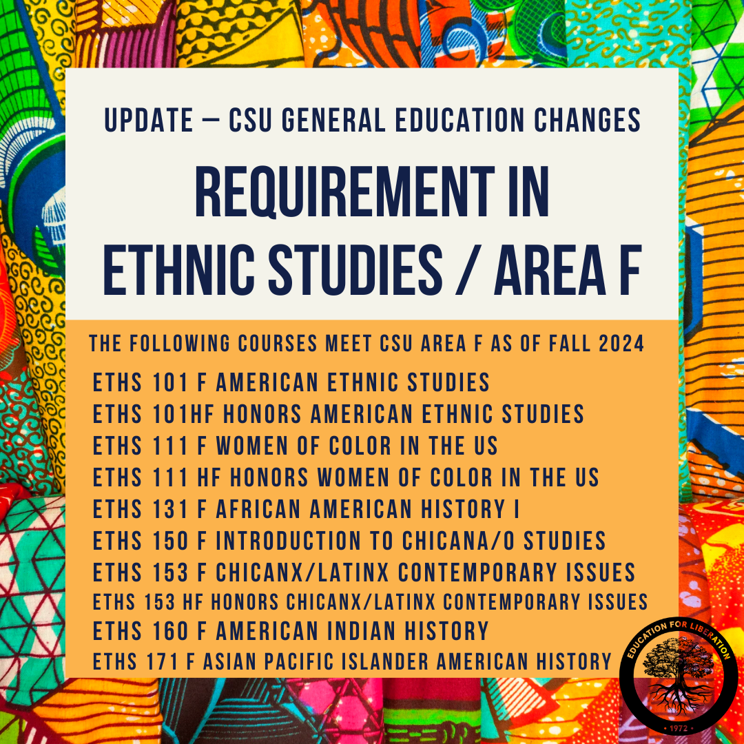 Requirement in Ethnic Studies flyer